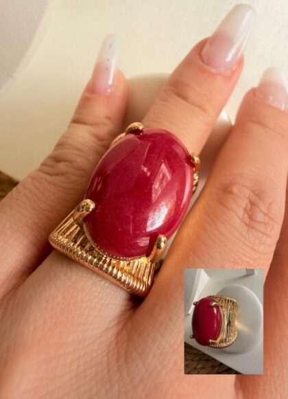 Anillo cuarzo oro laminado